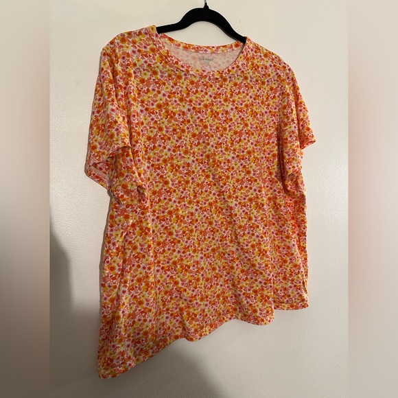 Old Navy Floral Everywear Tee XXL Tall Cotton Boxy Cottagecore Coastal Grandma - Picture 2 of 13